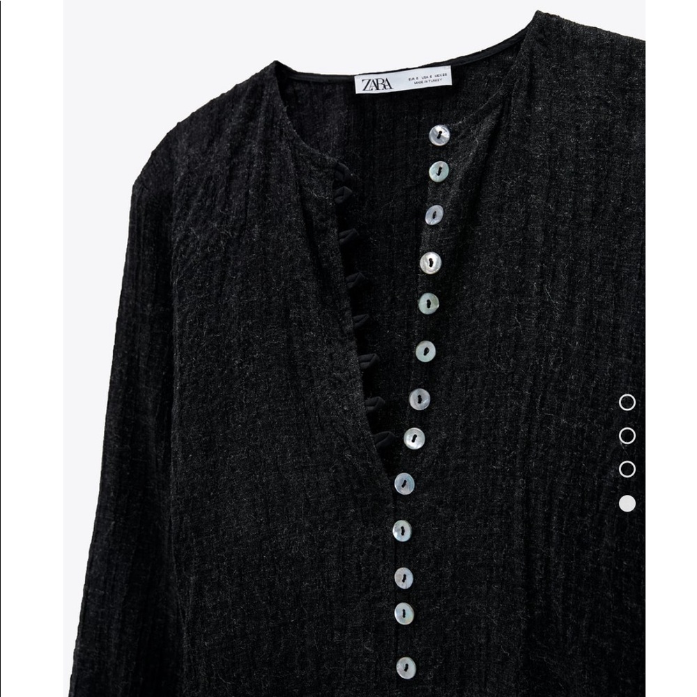 ZARA size M  textured wave blouse - Picture 8 of 9